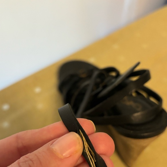 Yves Saint Laurent wedge sandals -Black - Picture 10 of 12